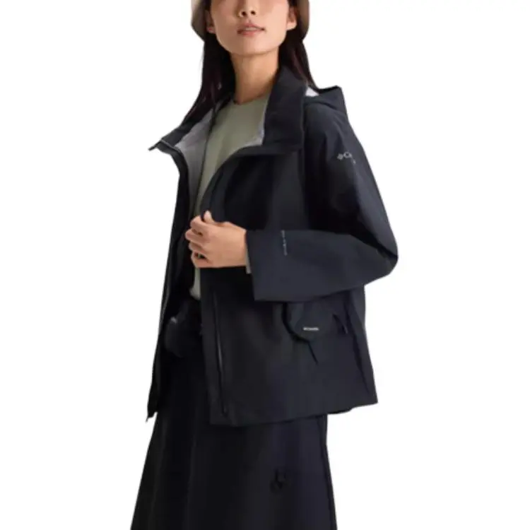 Columbia Transit SS25 Hiking Waterproof And Warm Windbreaker Jacket Women's Black-4