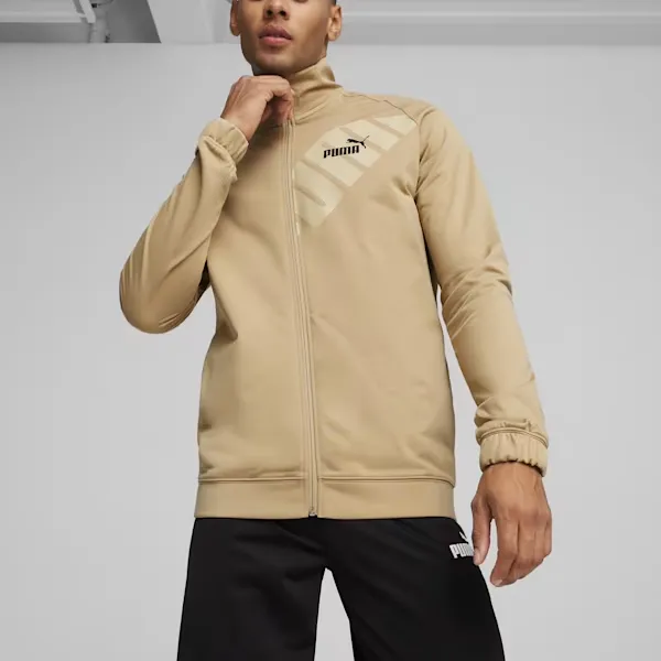 PUMA POWER POLY TRACKSUIT Casual Sportswear Men's Coffee+Black-3