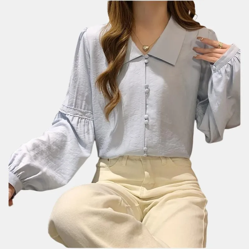 Tonlion Shirt Women's Dusty Blue-4