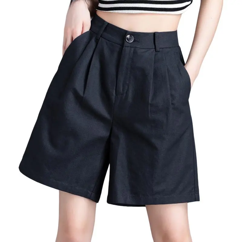 You Cow Me Pants Casual Shorts Women's Black-4