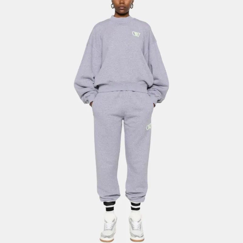 OFF WHITE Logo Embroidered Crewneck Sweatshirt-1