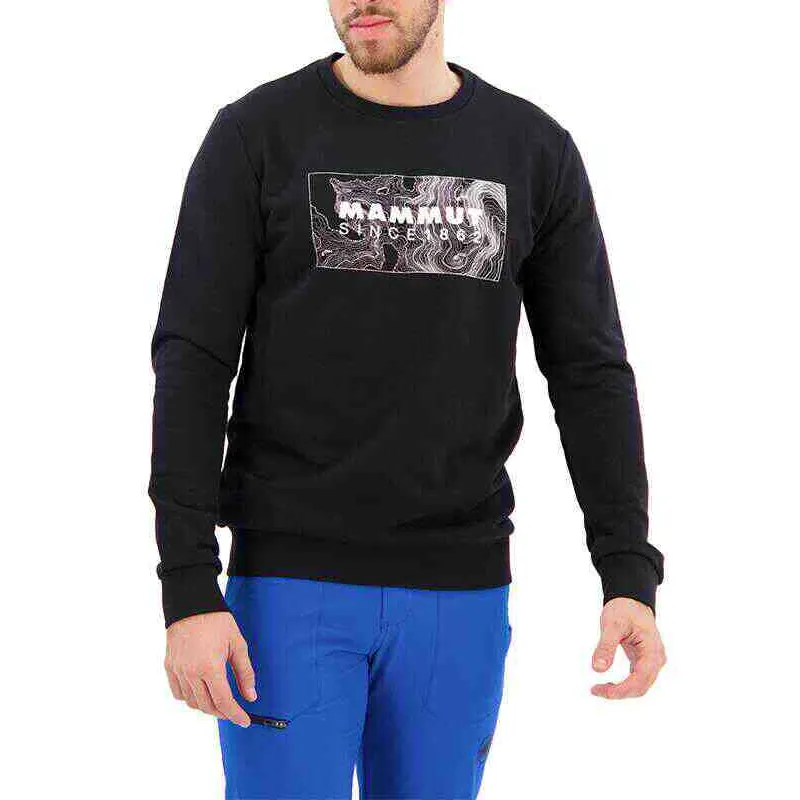 MAMMUT Sweatshirt Unisex Black, Comes With Necklace-2
