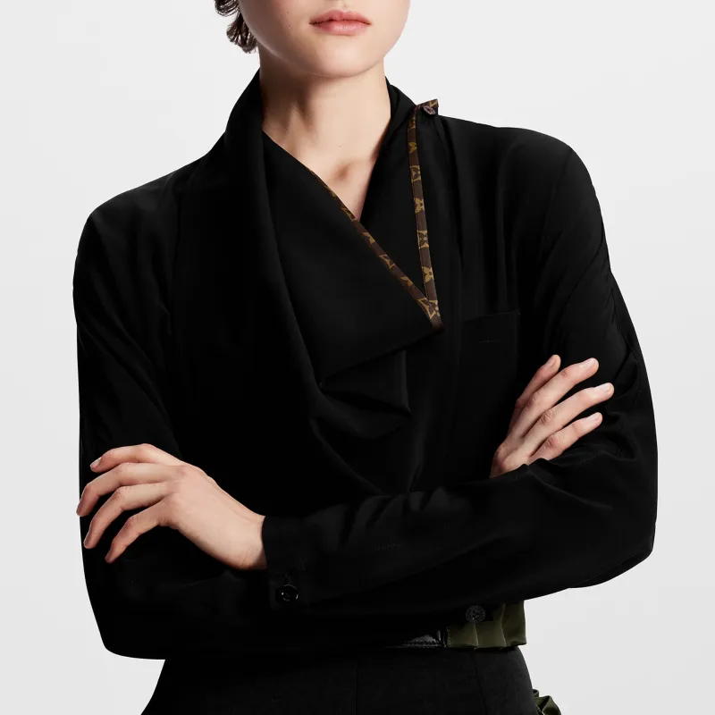 LOUIS VUITTON Silk Scarf Shirt-3