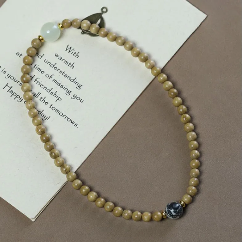 The Years Are Quiet Milky Agarwood Bracelets Unisex-1