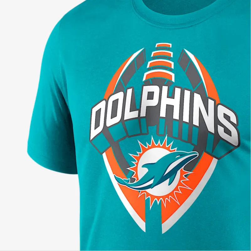 Nike Miami Dolphins Men's Nike Dri FIT Nfl Hooded T Shirt-2