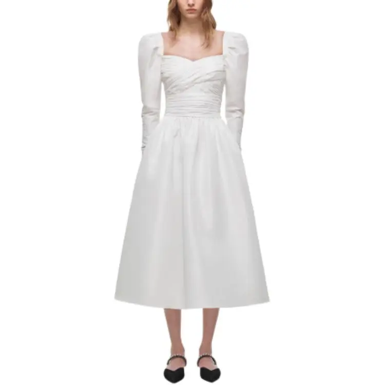 Self portrait Long Sleeved Dresses Women's White-5
