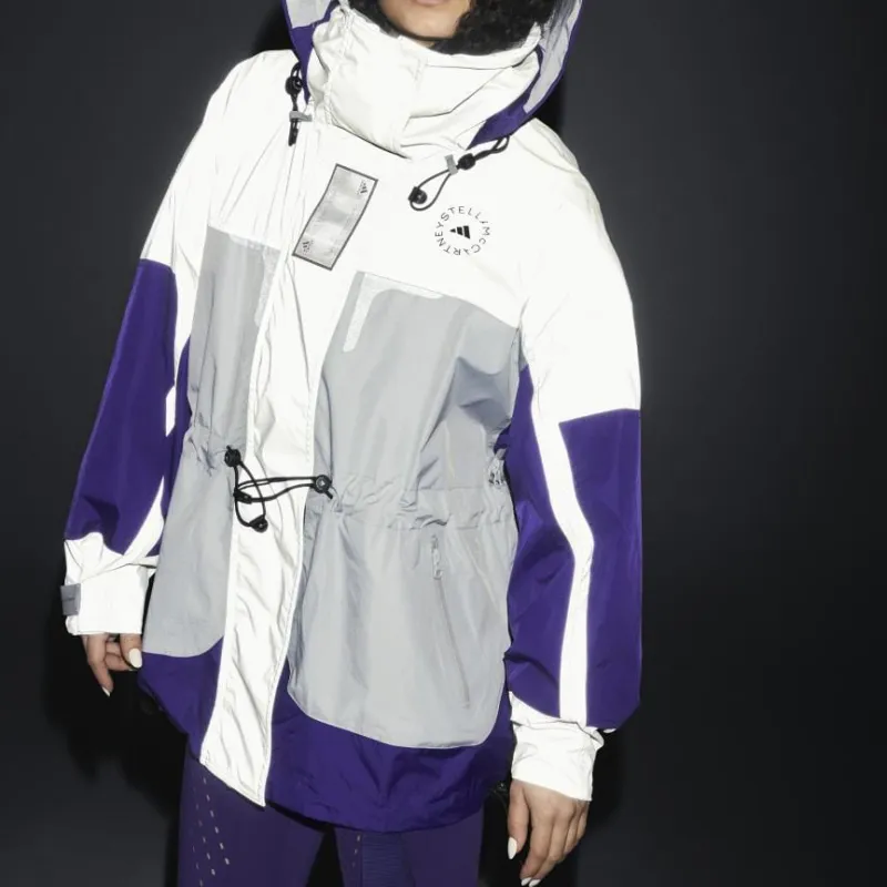Adidas Stella Mc Jackets Coats Women's Dark Silver Gray/Light Cyan Gray/Collegiate Purple-4