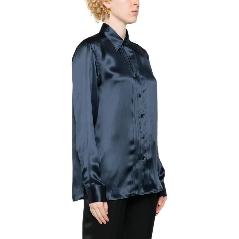 TOM FORD Pintuck-Detailed Long-Sleeved Shirt-2