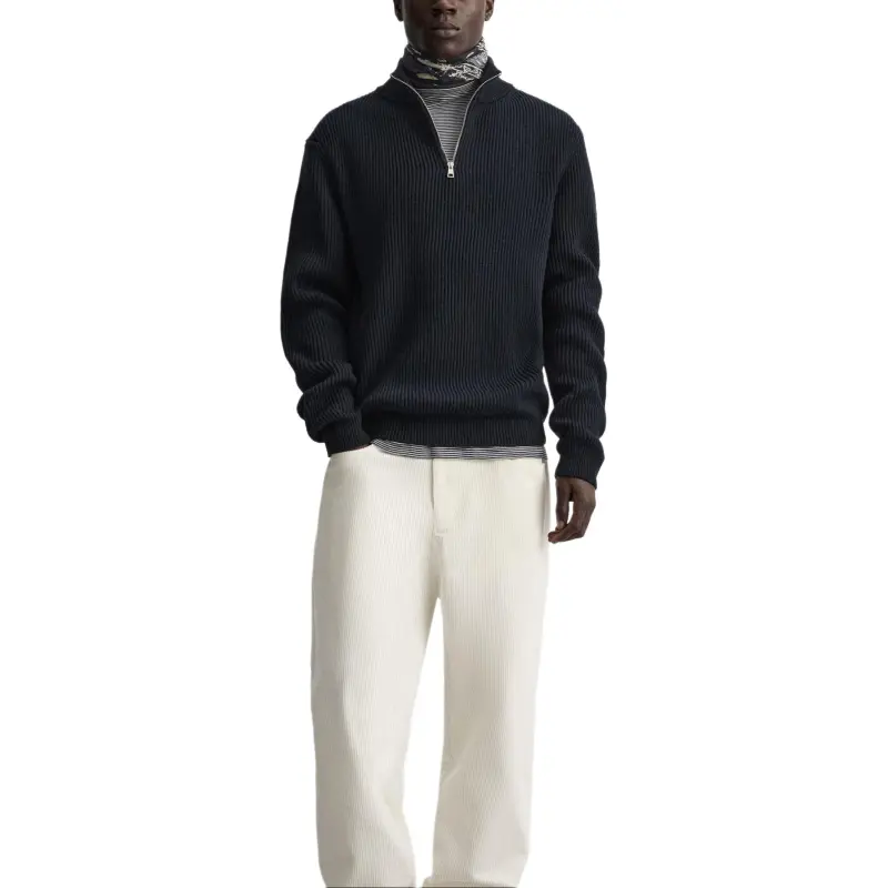 ZARA Sweaters Men Sea Blue-5