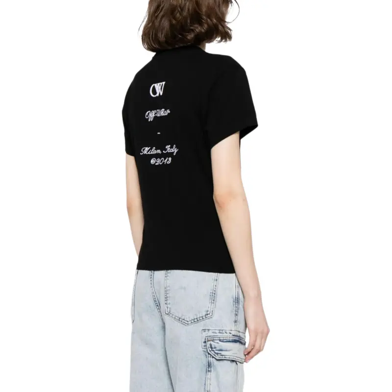OFF-WHITE Logo Embroidered Crewneck T-Shirt-4