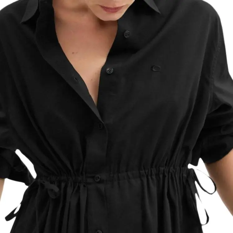 COACH Long Sleeved Dress Women's Black-3