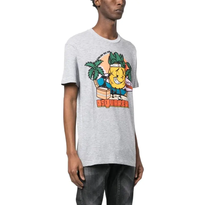DSQUARED 2 Graphic Printed Crewneck T Shirt-6