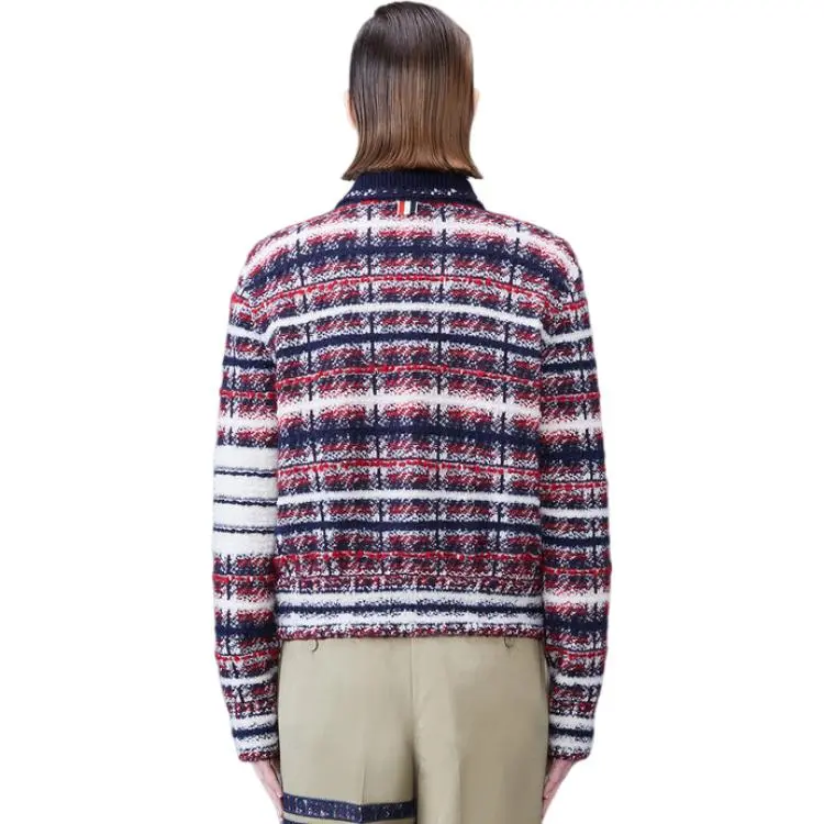 THOM BROWNE Check-Printed 4-Bar Buttoned Jacket-4