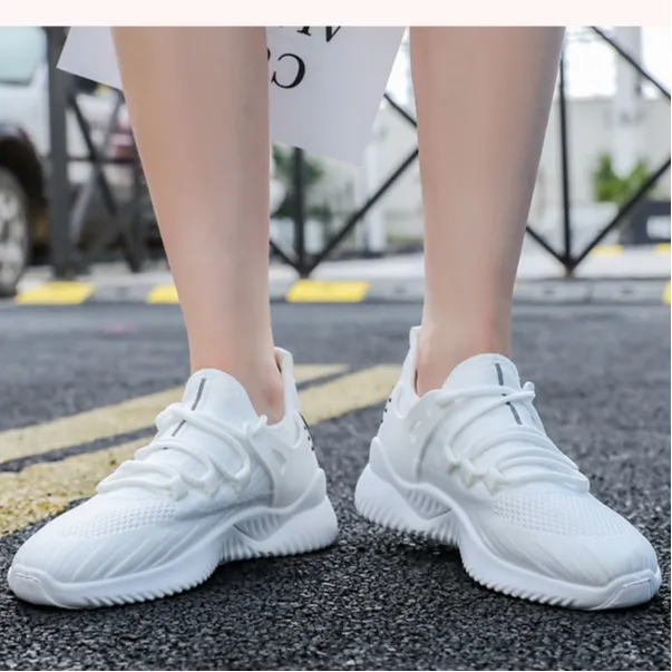 Warrior Cushioned Slip Resistant Low Top Casual Running Shoes Women's White-5