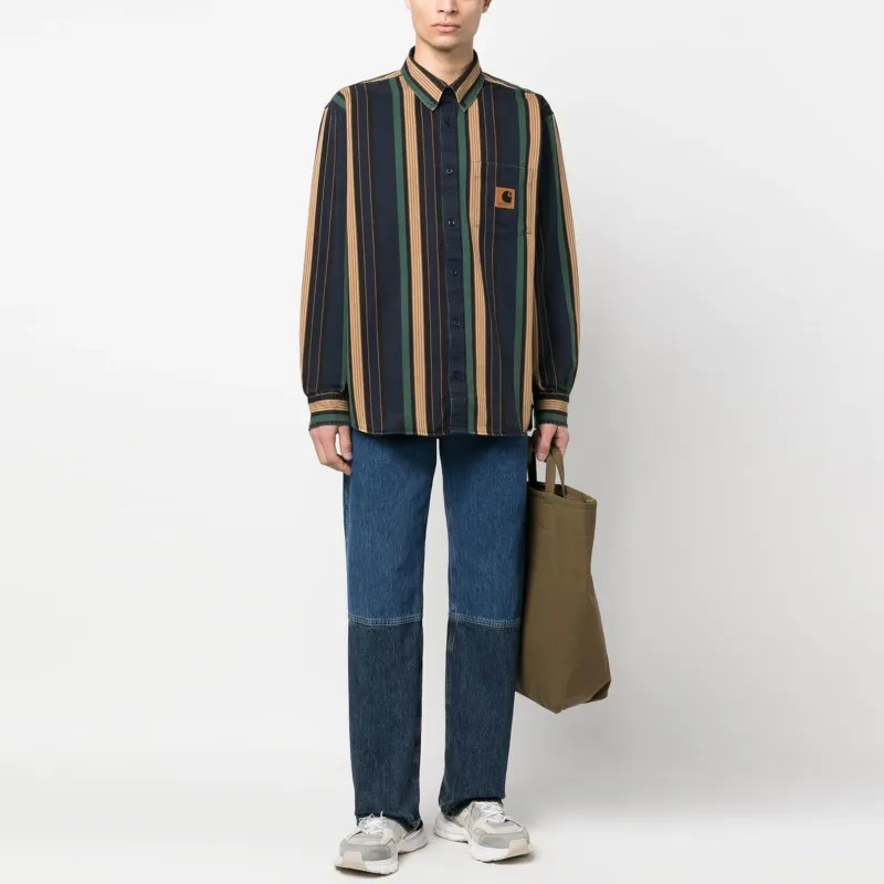 Carhartt WIP Shirts Men Marine Blue-2
