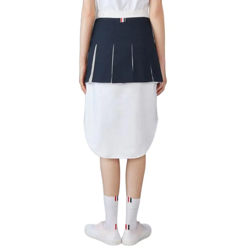 THOM BROWNE Pleated Ripstop Miniskirt-4