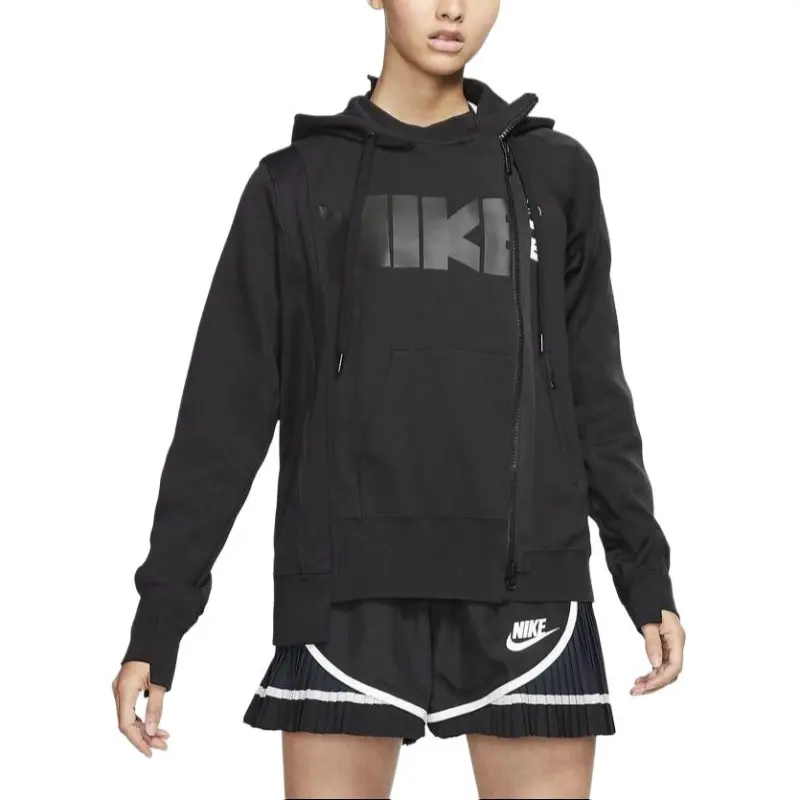 Nike X Sacai Double Zip Hoodie Black/Dark Obsidian-2