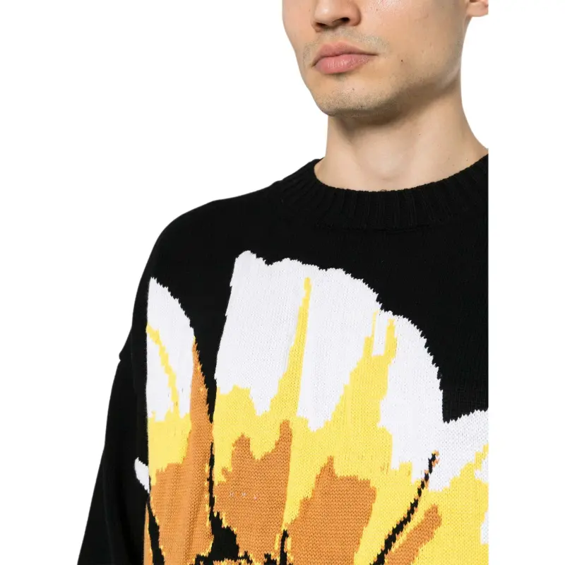 MSGM Floral Intarsia-knit Jumper-4