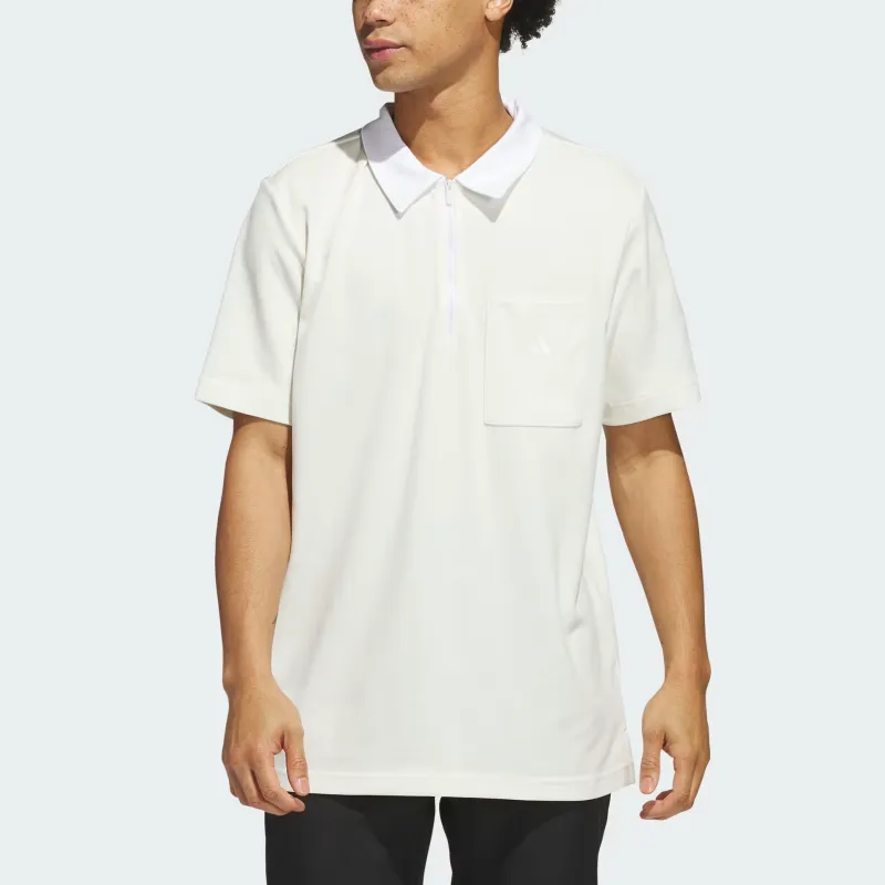 Adidas Free Shipping With AdiClub Essentials Quarter Zip Polo Shirt-1