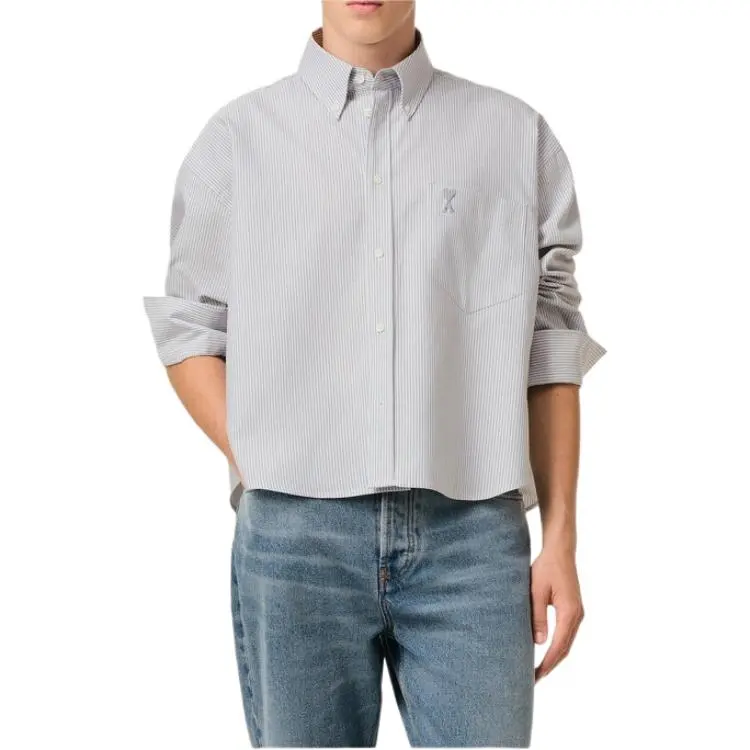 AMIPARIS Paris Ami De Coeur Striped Long Sleeved Shirt-4