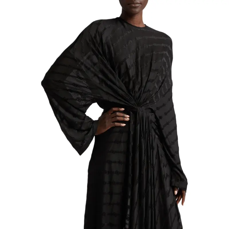 Balenciaga SS23 Long-Sleeved Dresses Women's Black-6