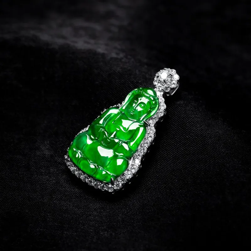 KALAIYIN Ice Glutinous Jadeite Necklaces Men's-3