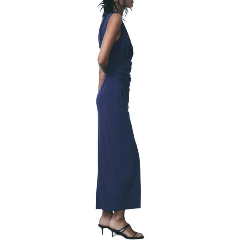 ZARA Sleeveless Dress Women's Dark Blue-3