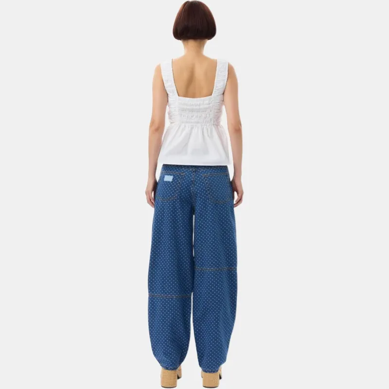 GANNI Jacquard Denim Stary Jeans-3