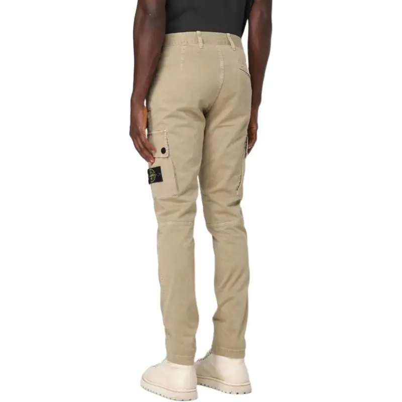 STONE ISLAND Logo Patch Tapered Leg Pants-4