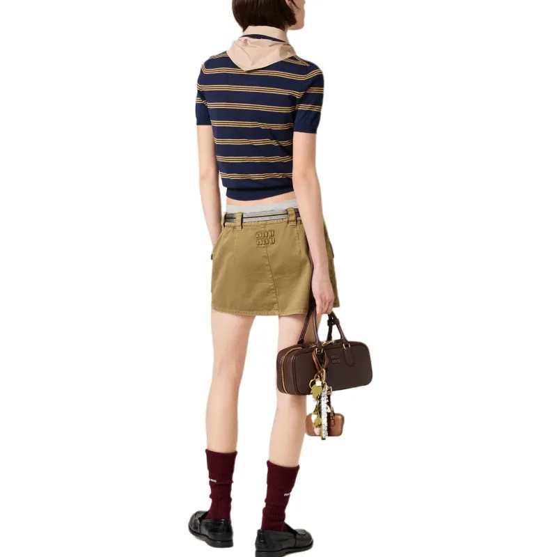 MIU MIU Striped Polo Top-2
