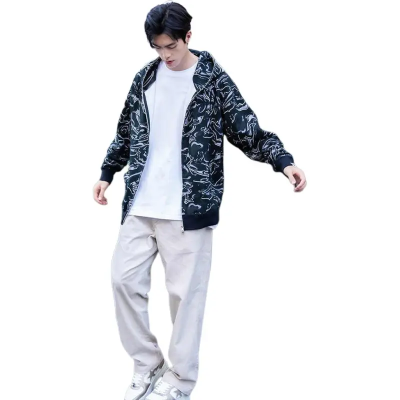 Bape Marbling Camo Shark Relaxed Fit Full Zip Hoodie-4