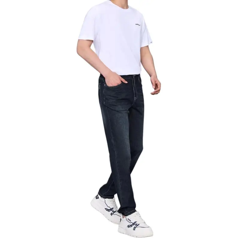 HLA The Mountain Is Not In The High Series Jeans Men's Blue Gray Denim Gradient-3