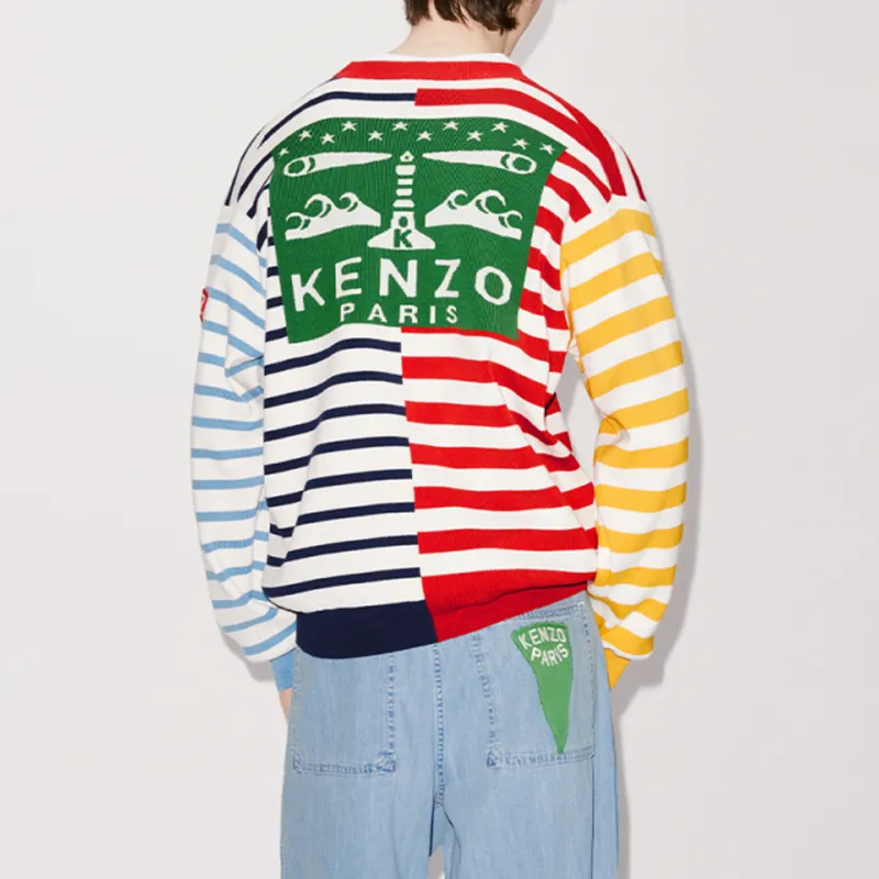 KENZO Logo print Striped Sweatshirt-3