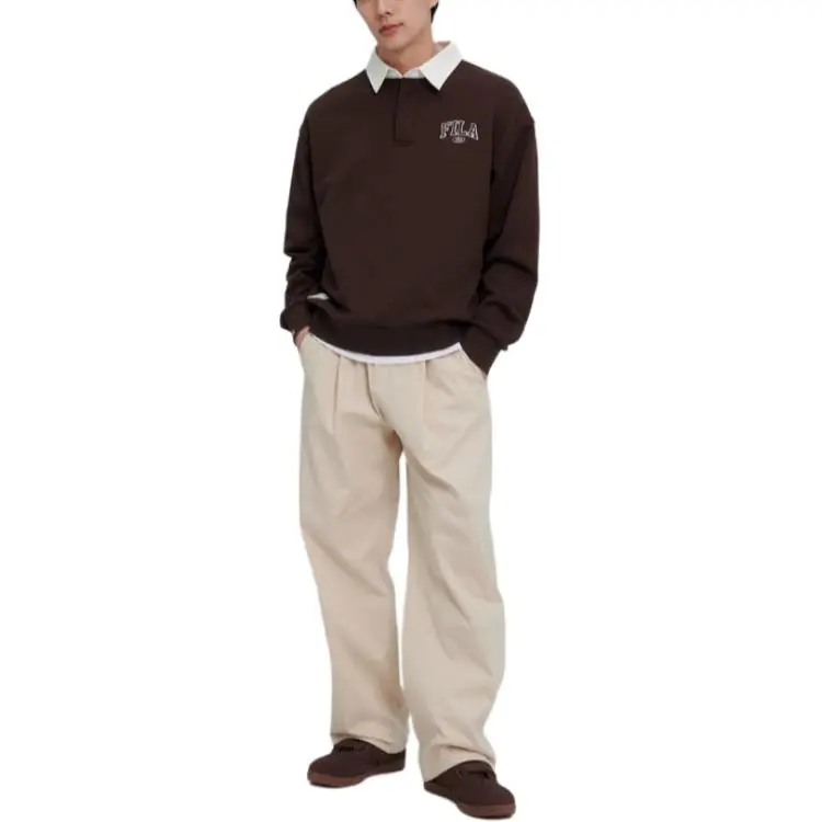 FILA Casual Pants Unisex Beige-3
