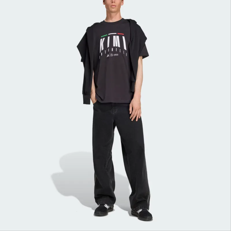 Adidas MERCEDES AMGTEAM SS25 PETRONAS FORMULA ONE KIMI ANTONELLI T Shirt Men's Black-1