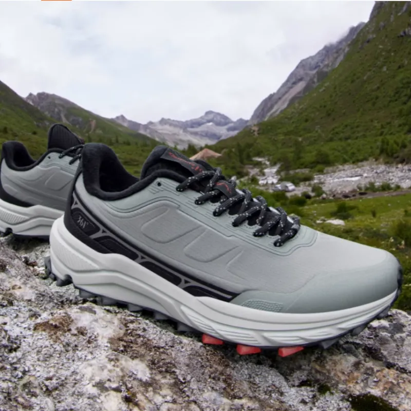 361° Rain Screen Cushioned Slip Resistant Low Top Running Shoes Men's Gray Black-2