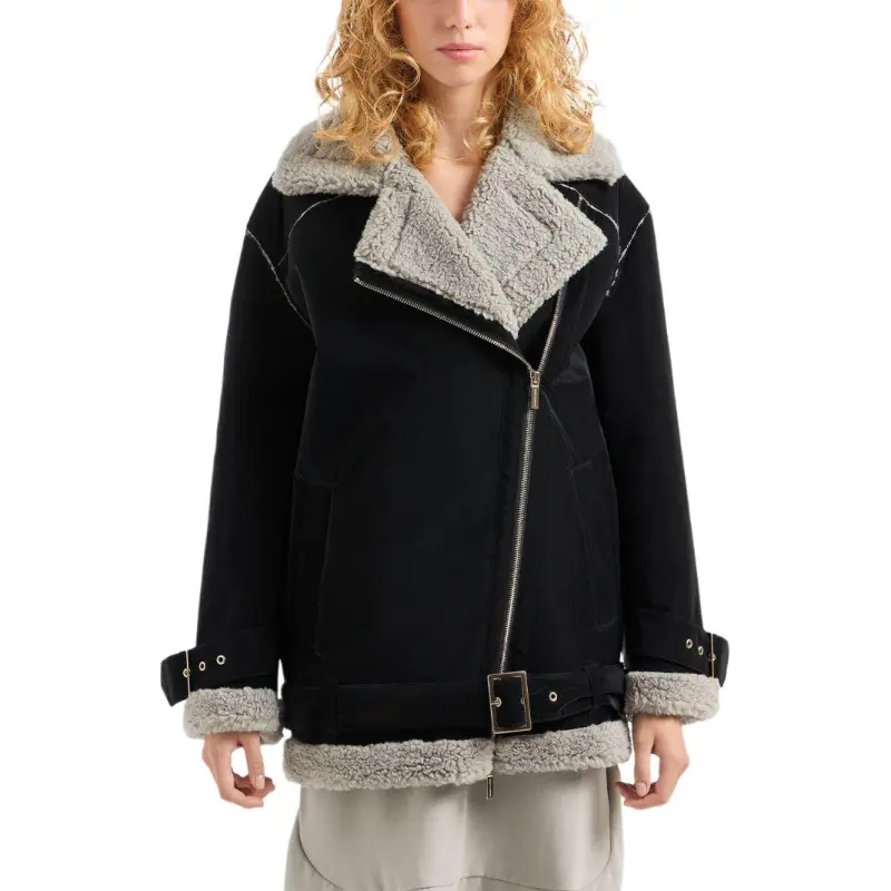 ARMANI EXCHANGE Zipped Faux fur Trim Jacket-1