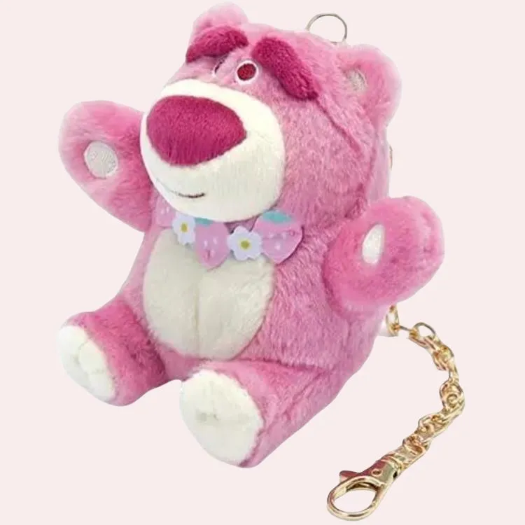 Disney Sweet Flower Language Lotso Dolls Plush Pendant 10.5cm Height 12.5cm Length-1