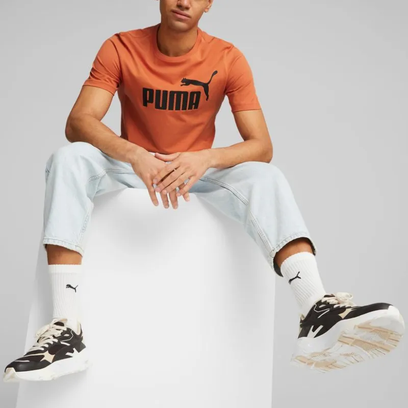 PUMA ESS LOGO TEE S T Shirt Men's Orange-4