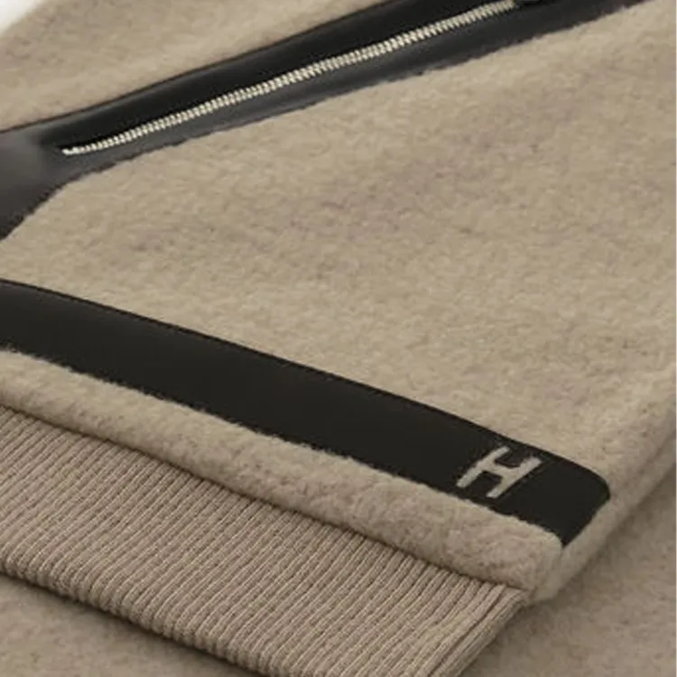 HERMES Wool Cashmere Leather Knit Scarves Men's Multicolor-3