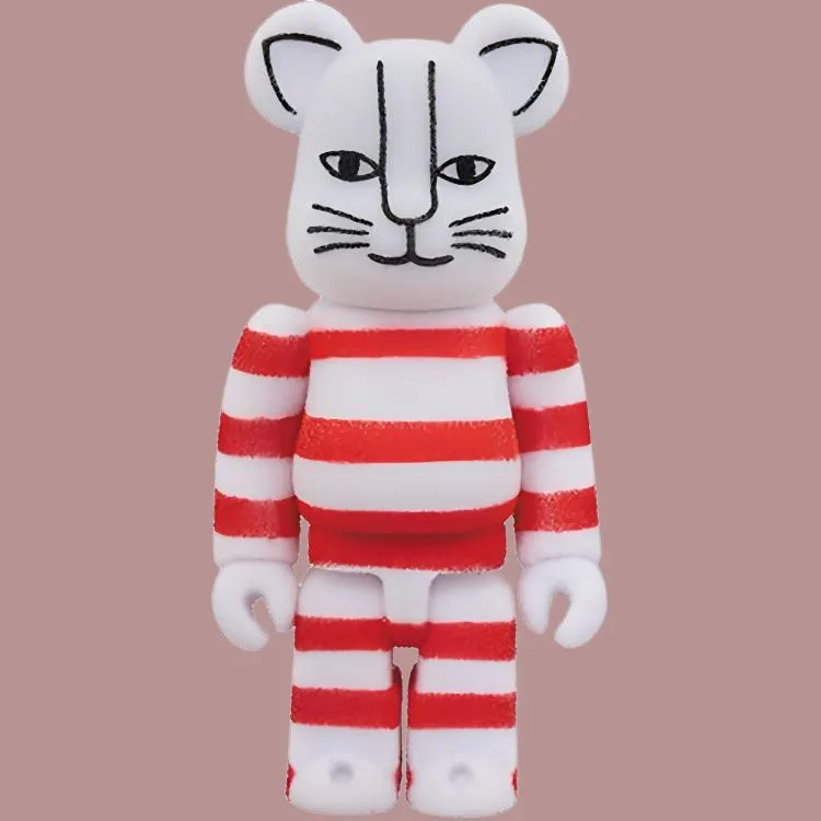 BE@RBRICK Mikey Flocky Ver. White/Red-2