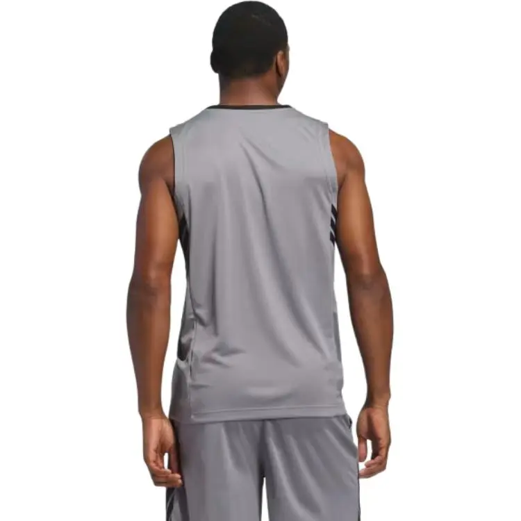 Adidas BASKETBALL3-Stripes Legends Tank Top Basketball Jerseys Men's Gray Three/Black-2