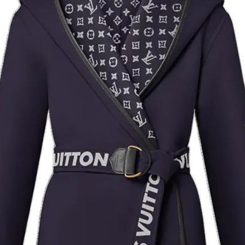 LOUIS VUITTON Signature Double Face Short Wrap Coat-3