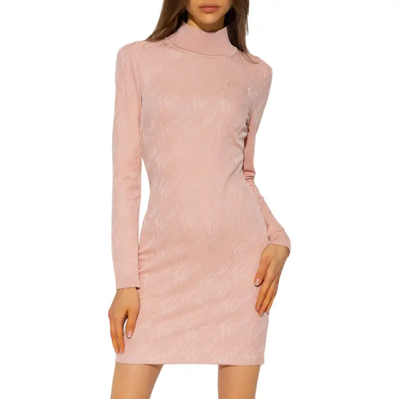 FENDI Long Sleeved Dress Women's Pink-1