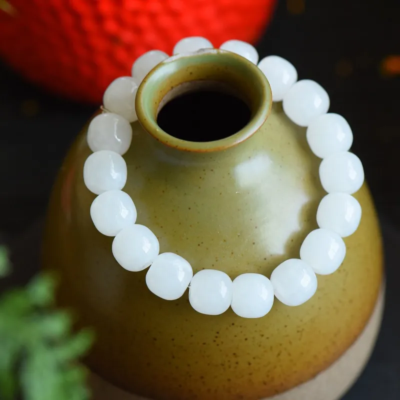 TAMINA Hetian Jade Bracelets White Jade Unisex-5
