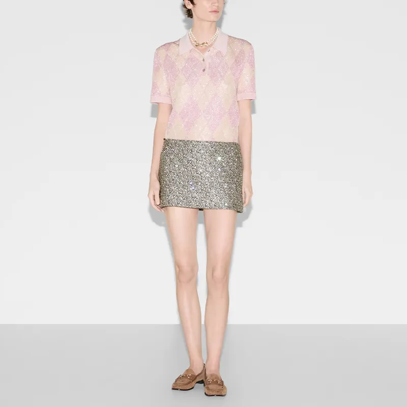 GUCCI Monogrammed Tweed Skirt-1