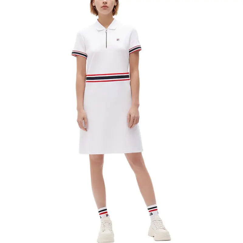 FILA Short Sleeved Dress Women's White-3