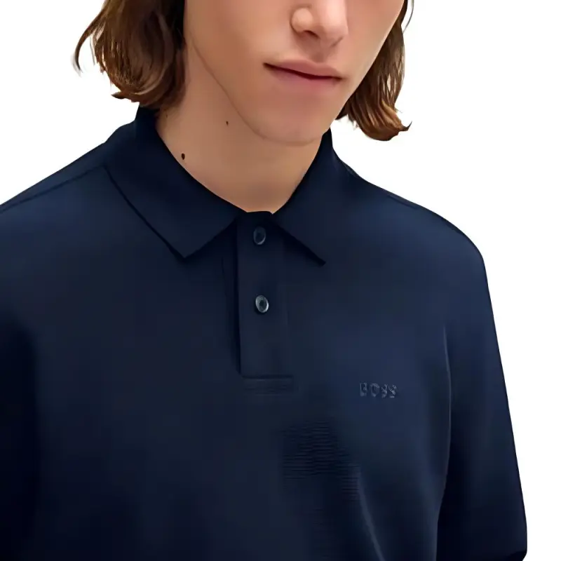 HUGO BOSS Long Sleeved Knit Polo Shirt-4