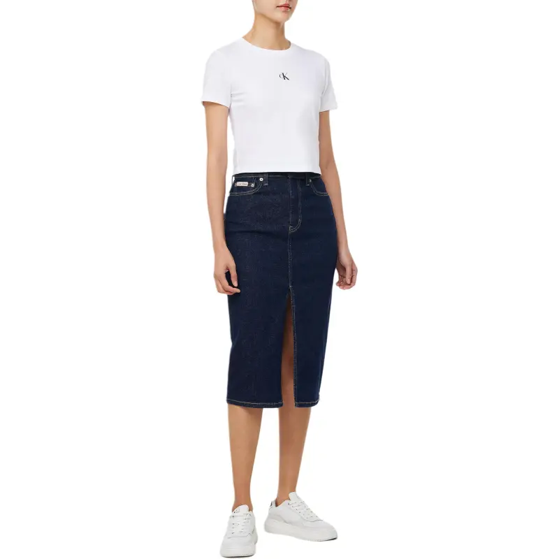 CALVIN KLEIN Denim Long Skirts Women's Blue-2
