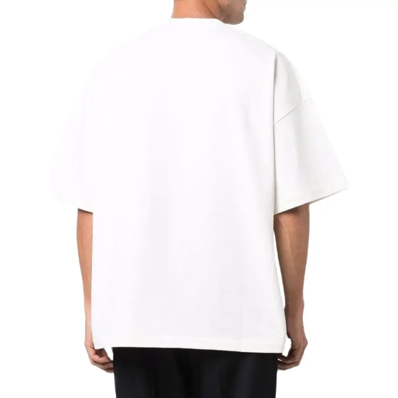 JIL SANDER Boxy Fit Logo Print Cotton T Shirt-4